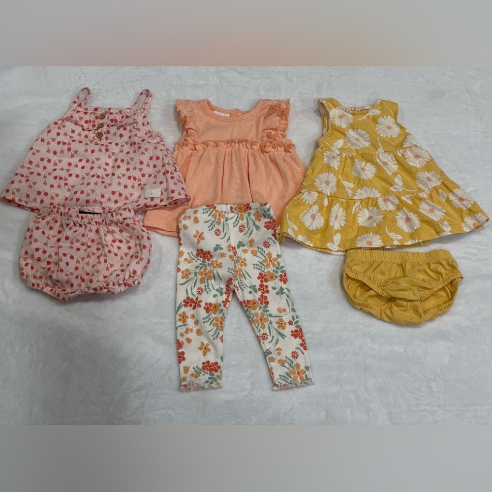 3 baby girl matching sets